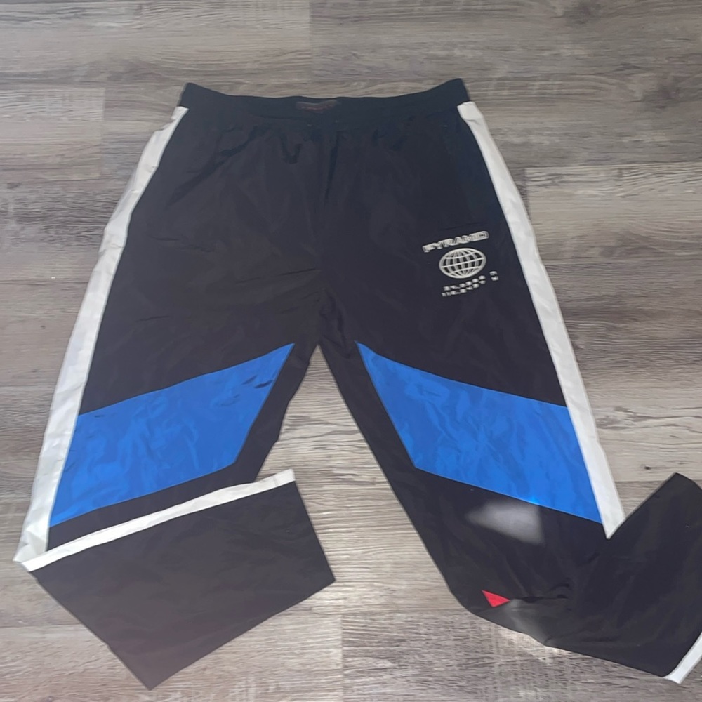 Black Pyramid black white red and blue track pants size XL